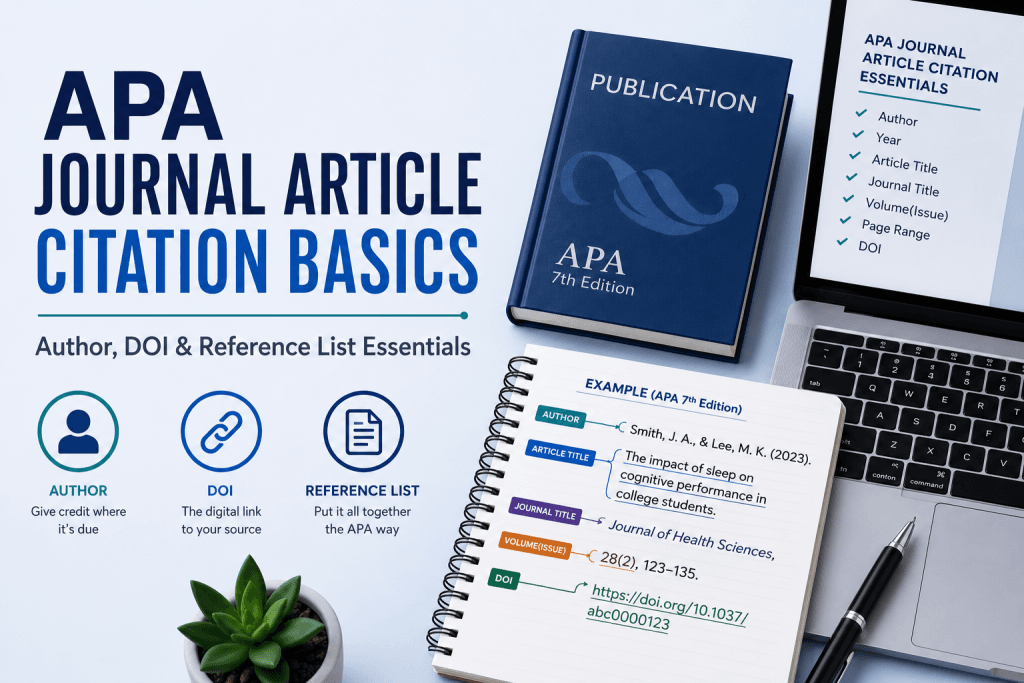 APA Journal Article Citation Basics, with Examples