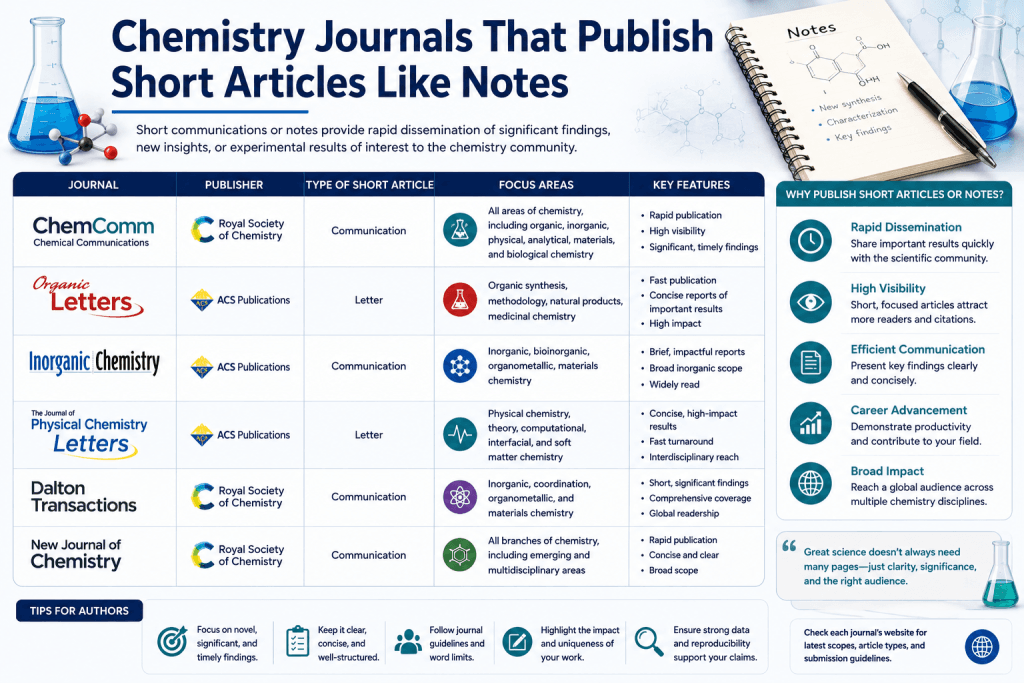 Chemistry Journals That Publish Short Articles Like Notes
