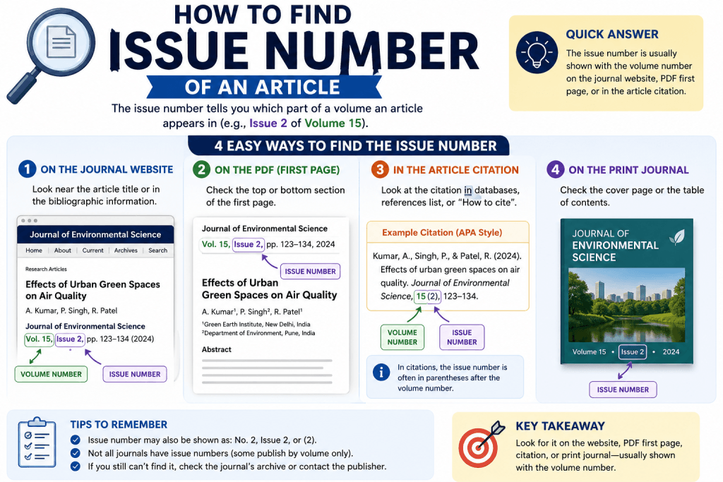 How to Find Issue Number of an Article