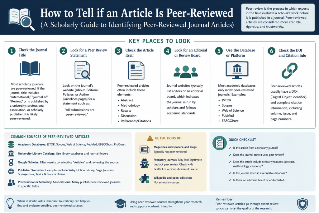 How to Tell if an Article Is Peer-Reviewed - A Scholarly Guide to Identifying Peer-Reviewed Journal Articles