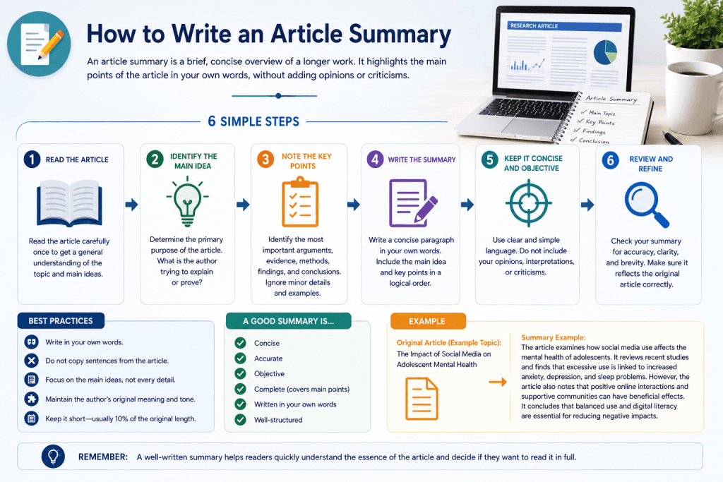 How to Write an Article Summary