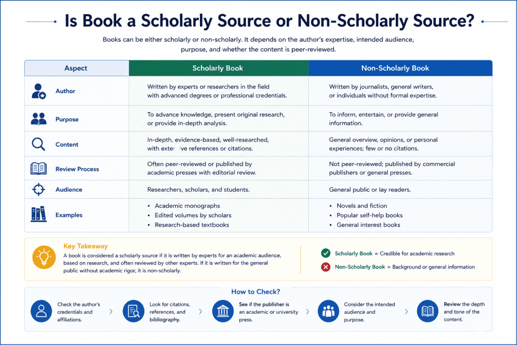 Is Book a Scholarly Source or Non-Scholarly Source?