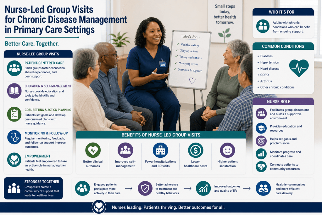 Nurse-Led Group Visits for Chronic Disease Management in Primary Care Settings