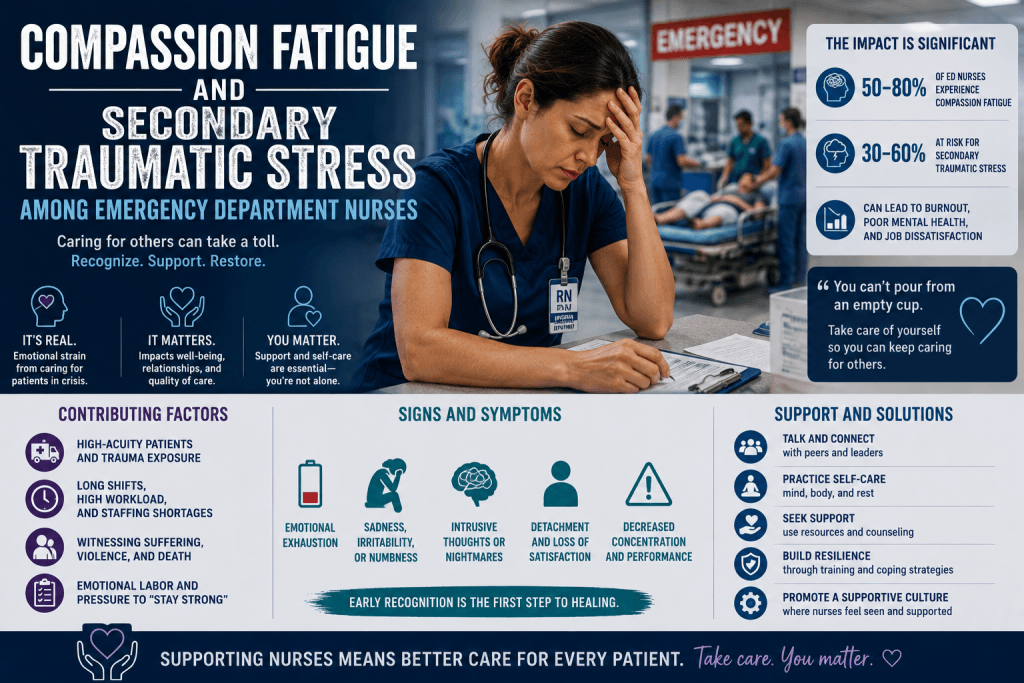 Compassion Fatigue and Secondary Traumatic Stress Among Emergency Department Nurses